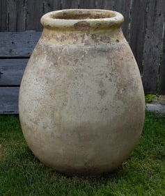 Large Antique French Glazed Olive Jar