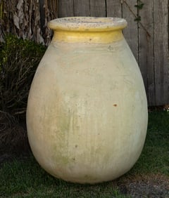 Large Antique French Glazed Olive Jar