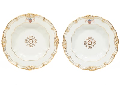 Two James K. Polk (President, 1845-1849) Presidential Porcelain Soup Bowls