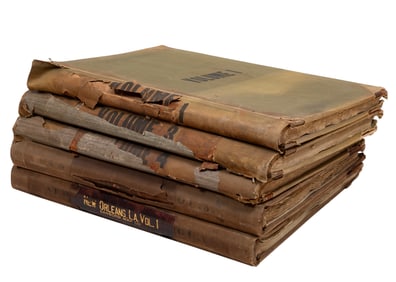 Five Antique Insurance Map Folios of New Orleans