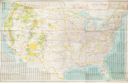 Antique Folding Map of the United States