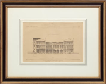 Two Antique French Architecture Prints