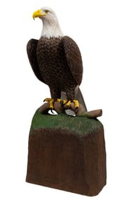 Don Gomez, American/Louisiana, b. 1951, "American Bald Eagle", paint and mixed media on carved wood,
