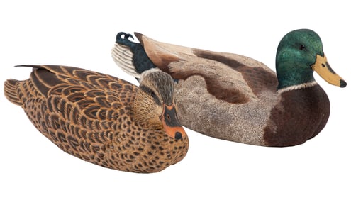 Don Gomez, American/Louisiana, b. 1951, "(Common) Mallard Hen" and "(Common) Mallard Drake", paint