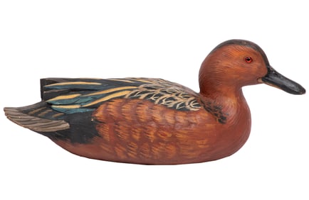 Don Gomez, American/Louisiana, b. 1951, "Cinnamon Teal Drake Gunner", paint and mixed media on