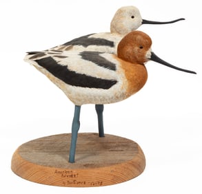 Don Gomez, American/Louisiana, b. 1951, "American Advocet", paint and mixed media on carved wood,