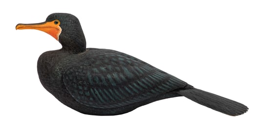 Don Gomez, American/Louisiana, b. 1951, "Neotropic Cormorant", paint and mixed media on carved wood,