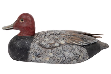 Fred A. Marchman, American/Alabama 20th c., "Redhead", paint and mixed media on carved wood