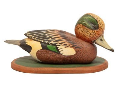 Clarence Joseph Champagne, Sr., Louisiana/New Iberia 1944-2025, "Male Weigun (Wigeon)", paint on