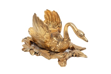 Antique English Gilt Metal Swan Centerpiece Base