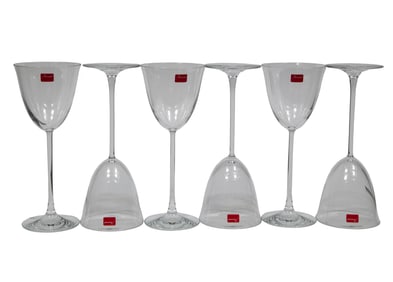 Six Baccarat Crystal Wine Glasses