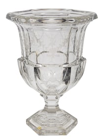 Tiffany and Co. Etched Glass "Biedermeier" Vase