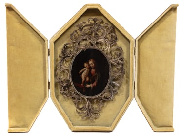 Manner of Bernardino Campi, Italian 1522-1592, ?Mary and Baby Jesus?, oil on copper