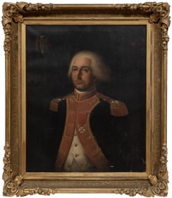 Manner of Spanish Colonial School late 19th/early 20th c., "Portrait of an Officer", oil on canvas