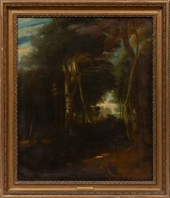 Attributed to Sir Joshua Reynolds, British 1723-1792, "Landscape", oil on canvas