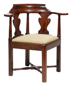 George II Carved Walnut Corner Chair