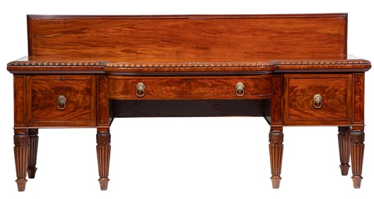 Monumental George III Carved Mahogany Breakfront Sideboard