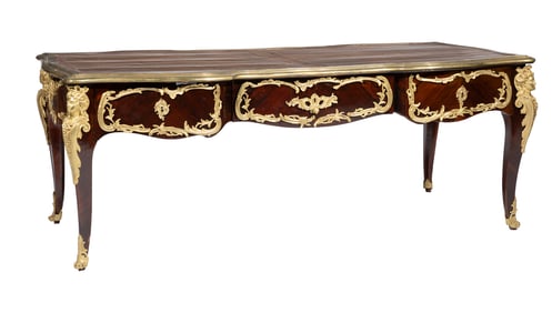 Louis XV-Style Bronze Mounted Kingwood Bureau Plat