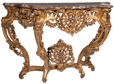 French Regence-Style Carved Giltwood Console