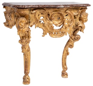 French Regence Carved Giltwood Console