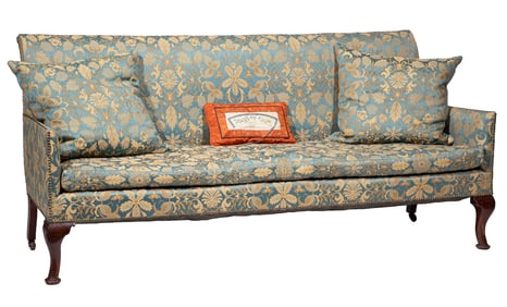 Queen Anne-Style Carved Walnut Settee