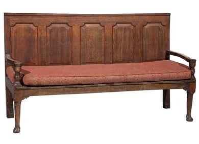 Queen Anne Carved Oak Settle