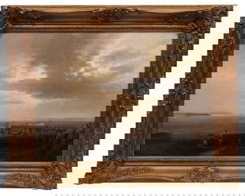 Hermann Ottomar Herzog, German/United States 1832-1932, "Crabtree Point, North Haven, Maine", oil on