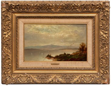 John William Casilear, American/New York 1811-1893, "View of Lake George", oil on canvas