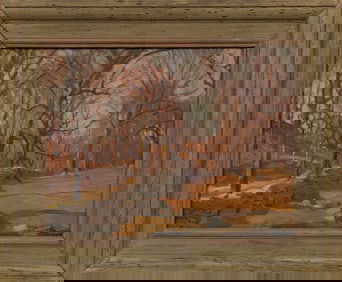 Robert Emmett Owen, American/New York 1878-1957, "Sun Thru the Trees - Study on the old road from