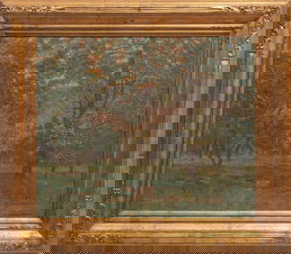 Alfred Jansson, Swedish/Illinois 1863-1931, "Wooded Landscape", oil on canvas