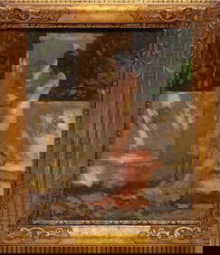 Lillian Mathilde Genth, American/New York 1876-1953, "Sunlight, The Patio", oil on canvas