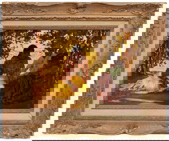 Ralph Brownell McGrew, American 1916-1994, ?Eve of Berrie?s Adulthood?, oil on panel