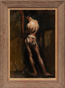 American School late 19th/early 20th c., "Study of an Athlete", oil on canvas