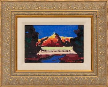 Conrad Buff, Swiss/United States 1886-1975, "View from a Cave", oil on board