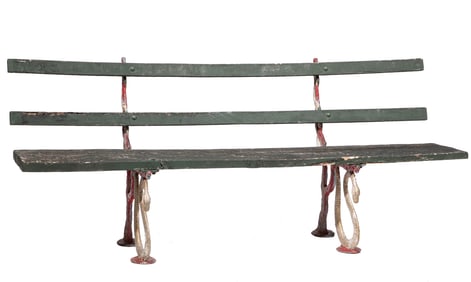 English Victorian Cast Iron Garden Bench