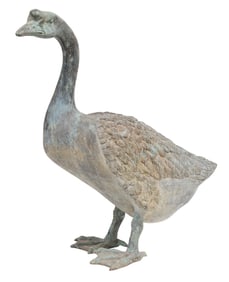 Bronze Garden Figure of a Goose