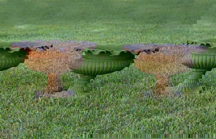 Pair of American Cast-Iron Urns