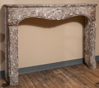 Louis XV-Style Carved Marble Mantel