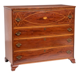 American Federal Inlaid Mahogany Butler's Desk