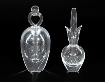 Two Steuben Glass Perfume Bottles