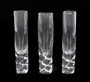 Three Steuben Glass Twist Bud Bud Vases