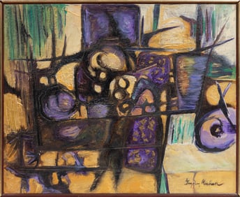 Ruth González-Mullen, Cuban/Louisiana 1939-2009, "Abstract Composition", oil on canvas