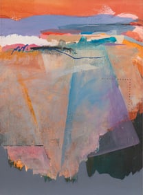 Annie Richardson, American/Louisiana 1956-2023, "Untitled: Abstract Composition", oil and mixed