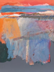 Annie Richardson, American/Louisiana 1956-2023, "Untitled: Abstract Composition", oil and mixed