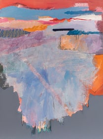 Annie Richardson, American/Louisiana 1956-2023, "Untitled: Abstract Composition", oil and mixed