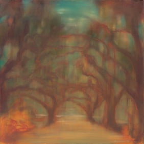 Melissa Bonin, American/Louisiana b. 1960, "L'all?e des Chenes", oil on gallery-wrapped canvas