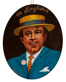 Holly Sarré, American/Louisiana 20th c., "Da Kingfish", oil on gallery-wrapped canvas