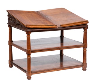 American Rococo/Victorian Carved Walnut Folio/Book Stand