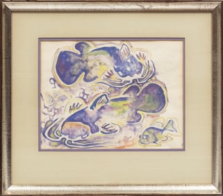 Walter Inglis Anderson, American/Mississippi 1903-1965, "Catfish", watercolor and graphite on paper