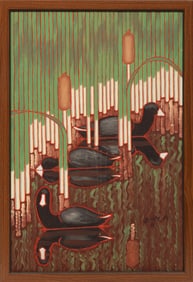 James McConnell "Mac" Anderson, American/Mississippi 1907-1998, "Cat Tails", oil on board